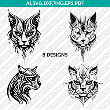 Cat Tribal SVG Mascot Clipart