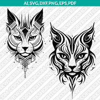 Cat Tribal SVG Mascot Cut File Cricut Clipart Silhouette Png