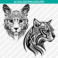 Cat Tribal SVG Mascot Cut File Cricut Clipart Silhouette Png