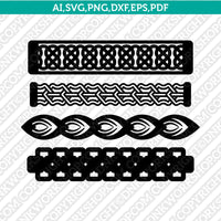 Celtic Cuff Leather Bracelet Template SVG Laser Cut File Cricut DXF Vector PNG
