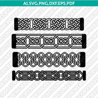 Celtic Cuff Leather Bracelet Template SVG Laser Cut File Cricut DXF Vector PNG