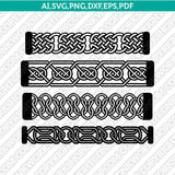 Celtic Cuff Leather Bracelet Template SVG Laser Cut File Cricut DXF Vector PNG