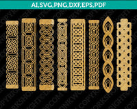 Celtic Cuff Leather Bracelet Template SVG Laser Cut File Cricut DXF Vector PNG