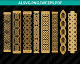 Celtic Cuff Leather Bracelet Template SVG Laser Cut File Cricut DXF Vector PNG