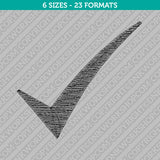 Check Mark Embroidery Design - 6 Sizes - INSTANT DOWNLOAD