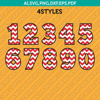 Chevron Numbers SVG Vector Cricut Cut File Clipart Png Eps Dxf
