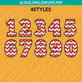 Chevron Numbers SVG Vector Cricut Cut File Clipart Png Eps Dxf