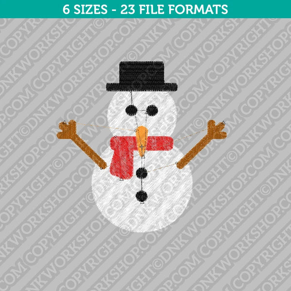 Christmas Snowman Machine Embroidery Design - 6 Sizes - INSTANT DOWNLOAD