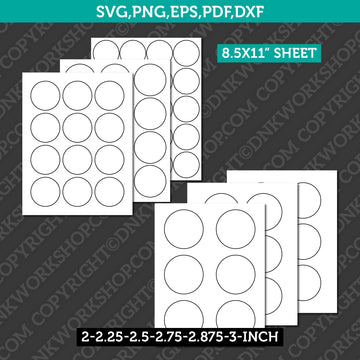 2–3 inch circle label sublimation template