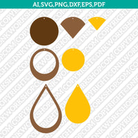 Circle Teardrop Stacked Leather Earring Template SVG Laser Cut File Silhouette Cameo Cricut
