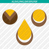 Circle Teardrop Stacked Leather Earring Template SVG Laser Cut File Silhouette Cameo Cricut