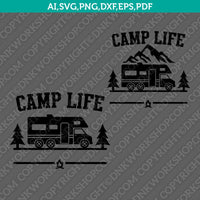 Class C Motorhome RV Camp Life Campsite SVG Silhouette Cameo Cricut Cut File Clipart Png Eps Dxf