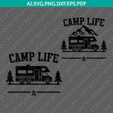 Class C Motorhome RV Camp Life Campsite SVG Silhouette Cameo Cricut Cut File Clipart Png Eps Dxf