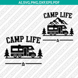 Class C Motorhome RV Camp Life Campsite SVG Silhouette Cameo Cricut Cut File Clipart Png Eps Dxf
