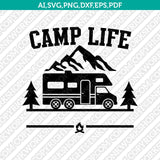 Class C Motorhome RV Camp Life Campsite SVG Silhouette Cameo Cricut Cut File Clipart Png Eps Dxf
