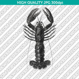Classic Vintage Printable Wall Art Hand Drawn Painting Animal Crimson Crawfish Digital Download