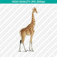 Retro Classic Vintage  Printable Wall Art Watercolor Painting Animal Giraffe