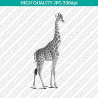 Retro Classic Vintage  Printable Wall Art Watercolor Painting Animal Giraffe