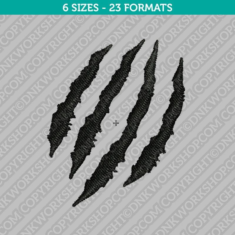 Claw Marks Embroidery Design - 6 Sizes - INSTANT DOWNLOAD – DNKWorkshop