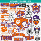 Clemson Tigers SVG Bundle | NCAA College Vector Cricut