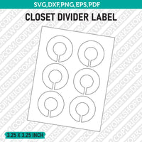 Closet Divider Label Template SVG Vector Cricut Cut File Clipart Png Eps Dxf