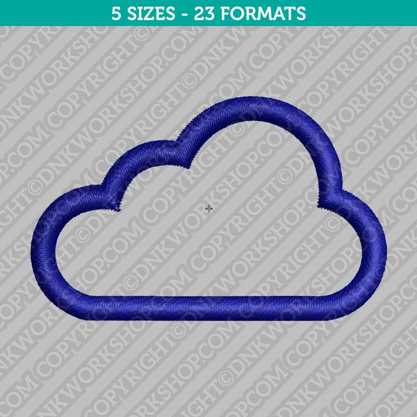 Cloud Embroidery Design - 5 Sizes - INSTANT DOWNLOAD