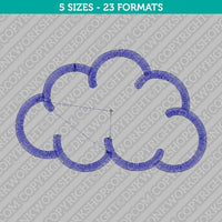 Cloud Symbol Embroidery Design - 5 Sizes - INSTANT DOWNLOAD