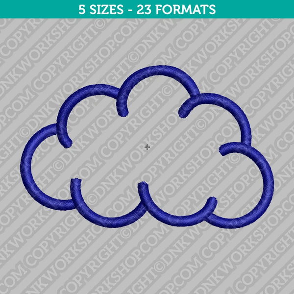 Cloud Symbol Embroidery Design - 5 Sizes - INSTANT DOWNLOAD