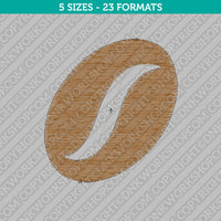 Coffee Bean Embroidery Design - 5 Sizes - INSTANT DOWNLOAD