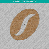 Coffee Bean Embroidery Design - 5 Sizes - INSTANT DOWNLOAD