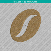 Coffee Bean Embroidery Design - 5 Sizes - INSTANT DOWNLOAD