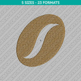 Coffee Bean Embroidery Design - 5 Sizes - INSTANT DOWNLOAD