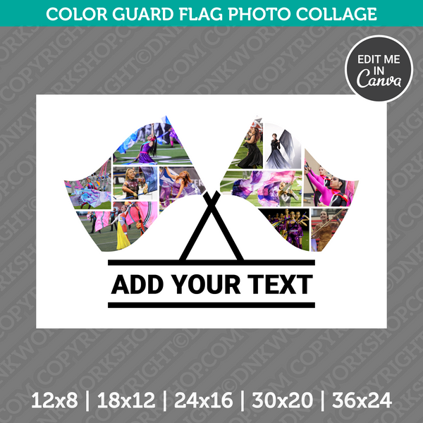 Color Guard Flag Photo Collage Template