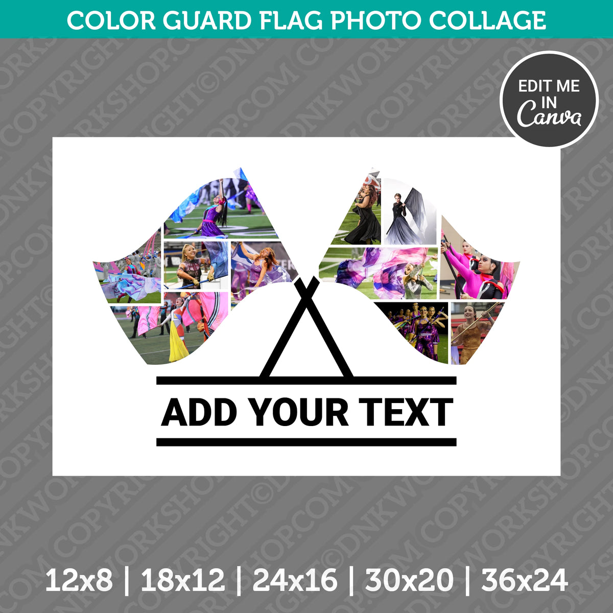 Color Guard Flag Photo Collage Template – DNKWorkshop