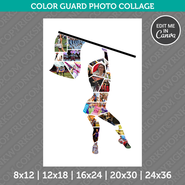 Color Guard Photo Collage Template Canva PDF