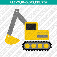 Construction Transportation Dump Truck Crane Tractor Excavator Backhoe SVG Vector Cricut Cut File Clipart Png Eps Dxf