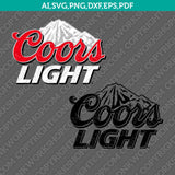 Coors Light Beer SVG Sticker Decal Silhouette Cameo Cricut Cut File Clipart Png Eps Dxf Vector