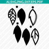 Cork Boho Leaf Earring Template SVG Silhouette Cameo Vector Cricut Laser Cut File Png Eps Dxf
