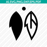 Cork Boho Leaf Earring Template SVG Silhouette Cameo Vector Cricut Laser Cut File Png Eps Dxf