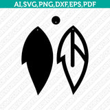 Cork Boho Leaf Earring Template SVG Silhouette Cameo Vector Cricut Laser Cut File Png Eps Dxf