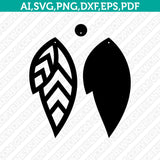 Cork Boho Leaf Earring Template SVG Silhouette Cameo Vector Cricut Laser Cut File Png Eps Dxf