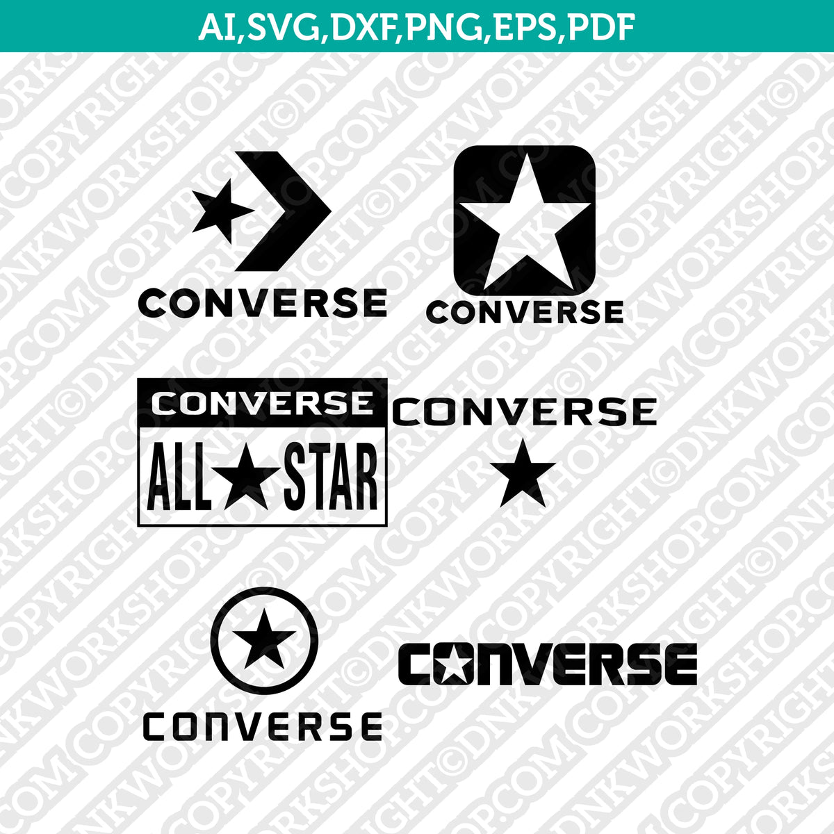 Converse Logo SVG Silhouette Cameo Cricut Cut File Vector Png Eps Dxf ...