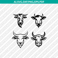 Cow Head SVG Mascot Cut File Cricut Clipart Silhouette Png