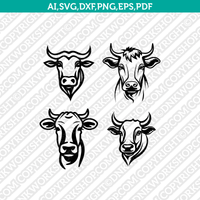 Cow Head SVG Mascot Cut File Cricut Clipart Silhouette Png