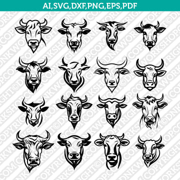 Cow head mascot SVG silhouette design