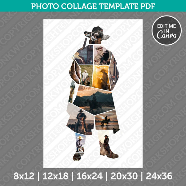 American Cowboy Photo Collage Canva PDF