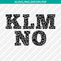 Drought Crack Letter Font Alphabet SVG Vector Silhouette Cameo Cricut Cut File Clipart Png Dxf Eps