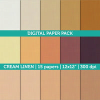 Digital Papers Scrapbooking Cream Linen Textured Paper Instant Download