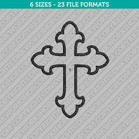 Cross Outline Embroidery Design - 6 Sizes - INSTANT DOWNLOAD