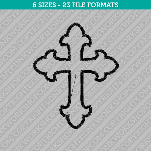 Cross Outline Embroidery Design - 6 Sizes - INSTANT DOWNLOAD